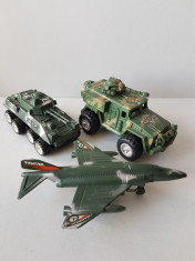 Jucarii de plastic, armata militare, Jeep, Tanc, Avion + BONUS 75 piese, China foto