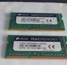 Memorii RAM DDR3 kit 16GB (2modulex8gb) CORSAIR 1RX8 PC3 10600 la 1333Mhz laptop foto