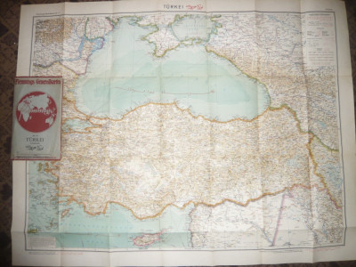 Harta Turciei ,partial Romania -Flemming Generalkarten ,cca.1920 ,1:2000 000 foto
