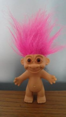 Papusa Troll (pitic, trol), cauciuc, 10cm, par roz foto