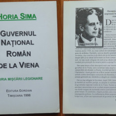 Horia Sima , Guvernul National Roman de la Viena , Ist. miscarii legionare ,1998
