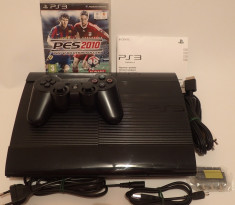 Consola Sony Playstation3 SuperSlim impecabil complet+Joc BluRay PS3 Fotbal PES foto