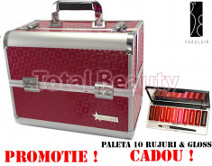 Geanta Produse Cosmetice din aluminium Fraulein38 Disco Fuchsia + CADOU foto