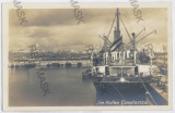 2258 - CONSTANTA, harbor, ship - old postcard, real PHOTO - unused, Necirculata, Fotografie