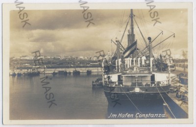 2258 - CONSTANTA, harbor, ship - old postcard, real PHOTO - unused foto