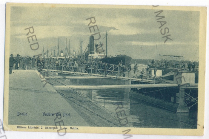 2568 - BRAILA, Harbor - old postcard - used - 1910