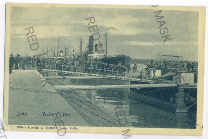 2568 - BRAILA, Harbor, Romania - old postcard - used - 1910