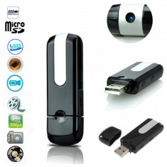 U8 Memorie Stick USB Spion , Camera Foto Spy , DVR Video Card 8GB foto