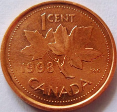 Moneda 1 Cent - CANADA, anul 1998 *cod 3320 UNC foto