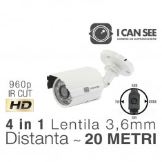 ICSS-U1300, UHD, HIBRID 4 in 1, Rezolutie HD 960p, IR CUT, 24 IR, Lentila 3,6mm, Night Vision 20M foto