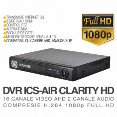 DVR AHD, ICS-AIR CLARITY HD, 16 Canale Video, 2 Canale Audio, Rezolutie Full HD 1080p, Vizualizare pe Internet foto