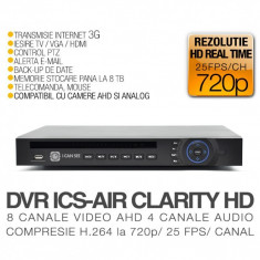 DVR AHD, ICS-AIR CLARITY HD V3, 8 Canale Video, 4 Canale Audio, Rezolutie HD 720p, Vizualizare pe Internet foto