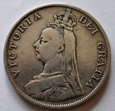 Double - Dublu Florin 1890 - Marea Britanie - Anglia - Argint 22,2 grame foto