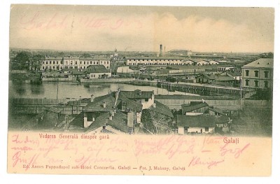 1176 - GALATI, Panorama - old postcard - used - 1903 foto