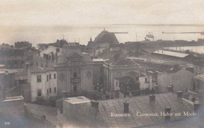 CONSTANTA , PORTUL CU O PARTE DIN ORAS , FOTOGRAF SI EDITURA OTTOMAR PAPSCH foto