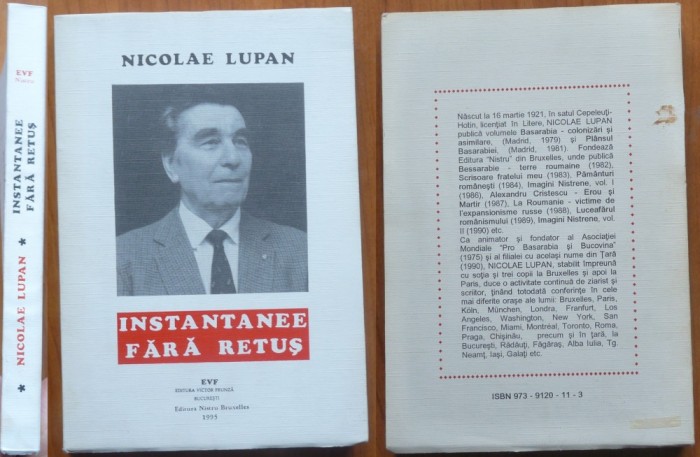 Nicolae Lupan, Instantanee fara retus, Bruxelles, 1995, editia 1 cu autograf