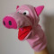Marioneta teatru de papusi, papusa manuala, porc, purcel, purcelus roz