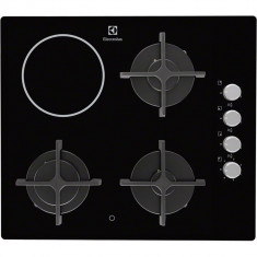 Plita incorporabila Electrolux EGE6182NOK, Mixta, 4 Arzatoare , Sticla Neagra foto