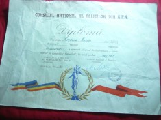 Diploma acordata de Consiliul National al Femeilor RPR 1960