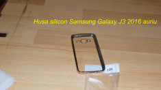Husa silicon Samsung Galaxy J3 2016 auriu foto