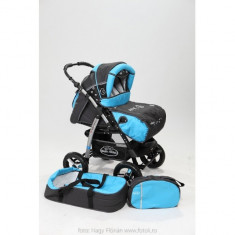 Carucior 2 in 1 Junior Charchoal Grey Turqoise Baby-Merc foto