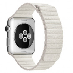 Curea piele pentru Apple Watch 42mm iUni White Leather Loop foto