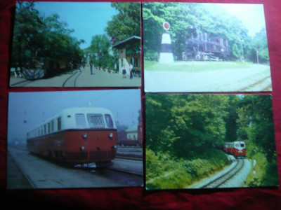 Set 4 Ilustrate - Locomotive vechi , Ungaria foto