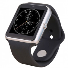 Ceas Smartwatch cu Telefon iUni U7s, Camera, Apelare BT, LCD Capacitiv 1.54 inch, Antizgarieturi, Slot Card, Metalic, Argintiu foto