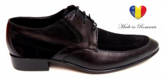 Pantofi barbati lux - eleganti din piele naturala negri - cod 08COMBNS foto