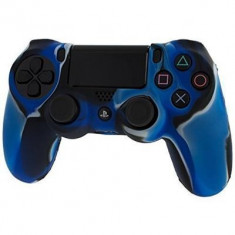 Pro Soft Silicone Protective Cover With Ribbed Handle Grip Blue Camo Ps4 foto