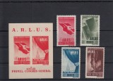 ROMANIA 1945 LP 171 LP 172 ARLUS SERIE SI COLITA MNH, Nestampilat