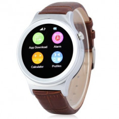 Smartwatch cu telefon iUni S33, Bluetooth, Pedometru, Monitor somn, Slot card, Carcasa metalica, Notificari, Argintiu foto