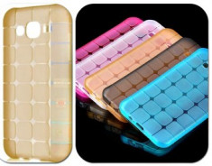 Husa silicon Jelly Case Squares Samsung Galaxy S6 Edge GOLD foto