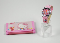 Set Ceas cu Portofel HELLO KITTY / Ceas + Portofel HELLO KITTY din desene animate foto