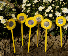 6 sperietori pasari in forma de floarea soarelui foto