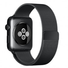 Curea pentru Apple Watch Black Milanese Loop iUni 38mm Otel Inoxidabil foto