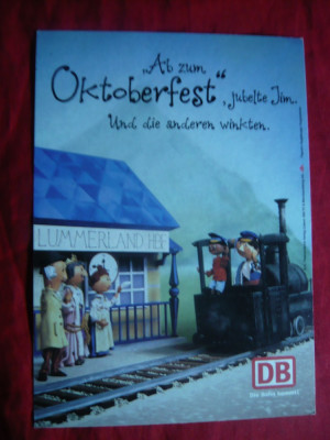 Ilustrata Reclama Octoberfest , cu locomotiva si papusi foto