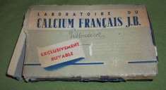 cutie veche din carton medicamente Calcium Francais J. B. gluconate de calcium foto