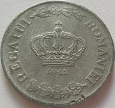 Moneda 20 Lei - ROMANIA, anul 1942 *cod 3373 Zinc foto