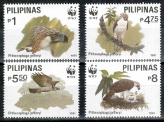 Filipine 1991 WWF, Mi #2038-2041**, pasari, MNH, cota 13 ?! foto