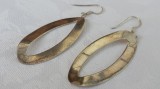 argint CERCEI ovali DELICATI vintage DE EFECT patina MINUNATA