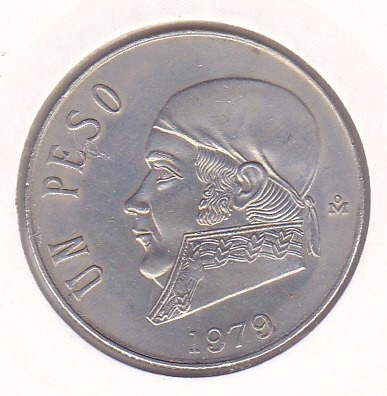 Moneda Mexic 1 Peso 1979 - KM#460 UNC (data cu caractere subtiri) foto