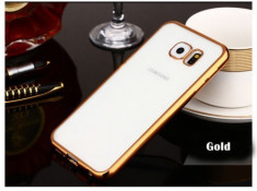 Husa Samsung Galaxy S6 Edge Plus TPU Margine Gold foto