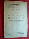 N.I.Herescu - Lirica lui Horatiu - Prima Ed. 1929 Ramuri Craiova