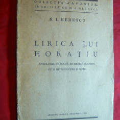 N.I.Herescu - Lirica lui Horatiu - Prima Ed. 1929 Ramuri Craiova