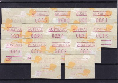 AUSTRALIA , MARCI POSTALE EMISE DE AUTOMAT foto