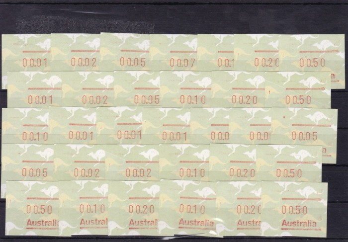 AUSTRALIA , MARCI POSTALE EMISE DE AUTOMAT