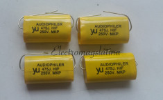 Condensator 4,7 uF - 250v cu polipropilena pentru filtre de boxe foto