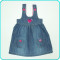 CHIC _ Sarafan frumos, denim brodat, KIDS by LINDEX _ fetite | 4-6 ani | 104 cm