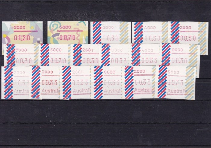 AUSTRALIA , MARCI POSTALE EMISE DE AUTOMAT